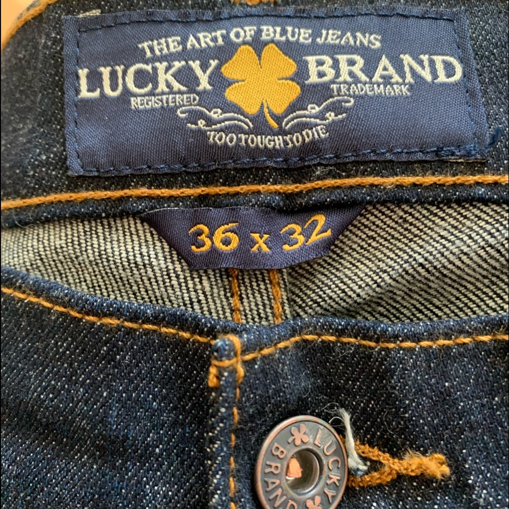 Lucky Brand 221 Original Straight Jeans 36X32 Dark Blue Denim NWOT